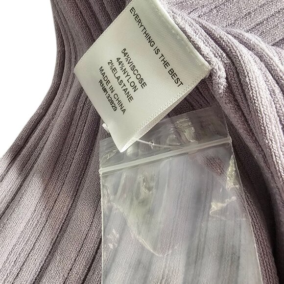 Revolve LPA Delaire Button Off Midi Dress, Dusty Purple, Stretch, Ribbed, Size L - Picture 7 of 10